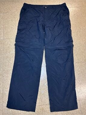 Columbia Mens Black Omni-Shade Zip Convertible Cargo Pants Hiking Forest 36x30
